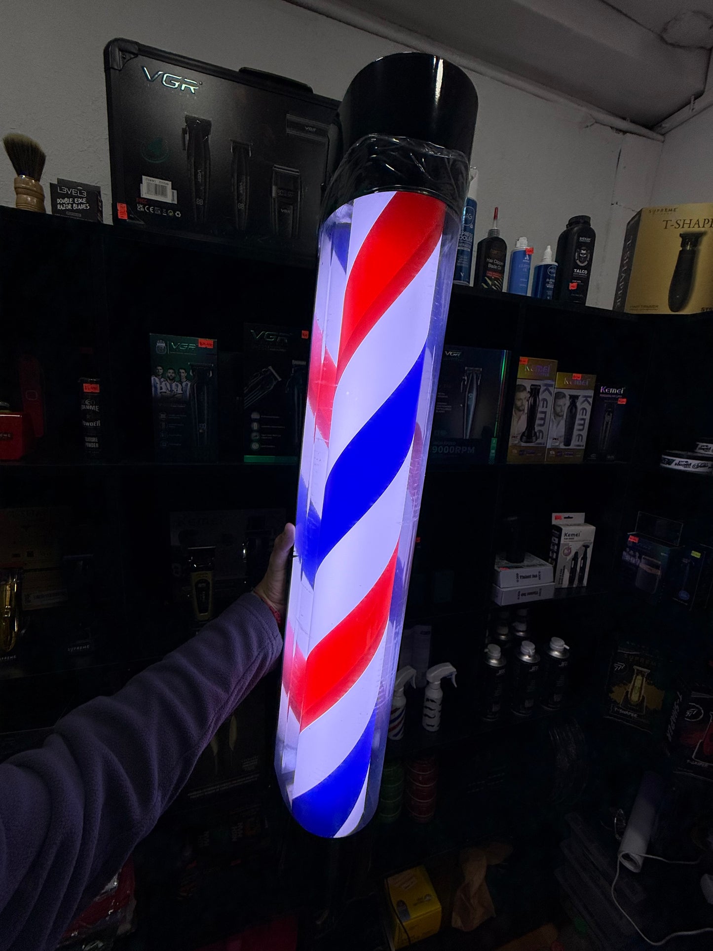 Pole barbero clasico 86x12