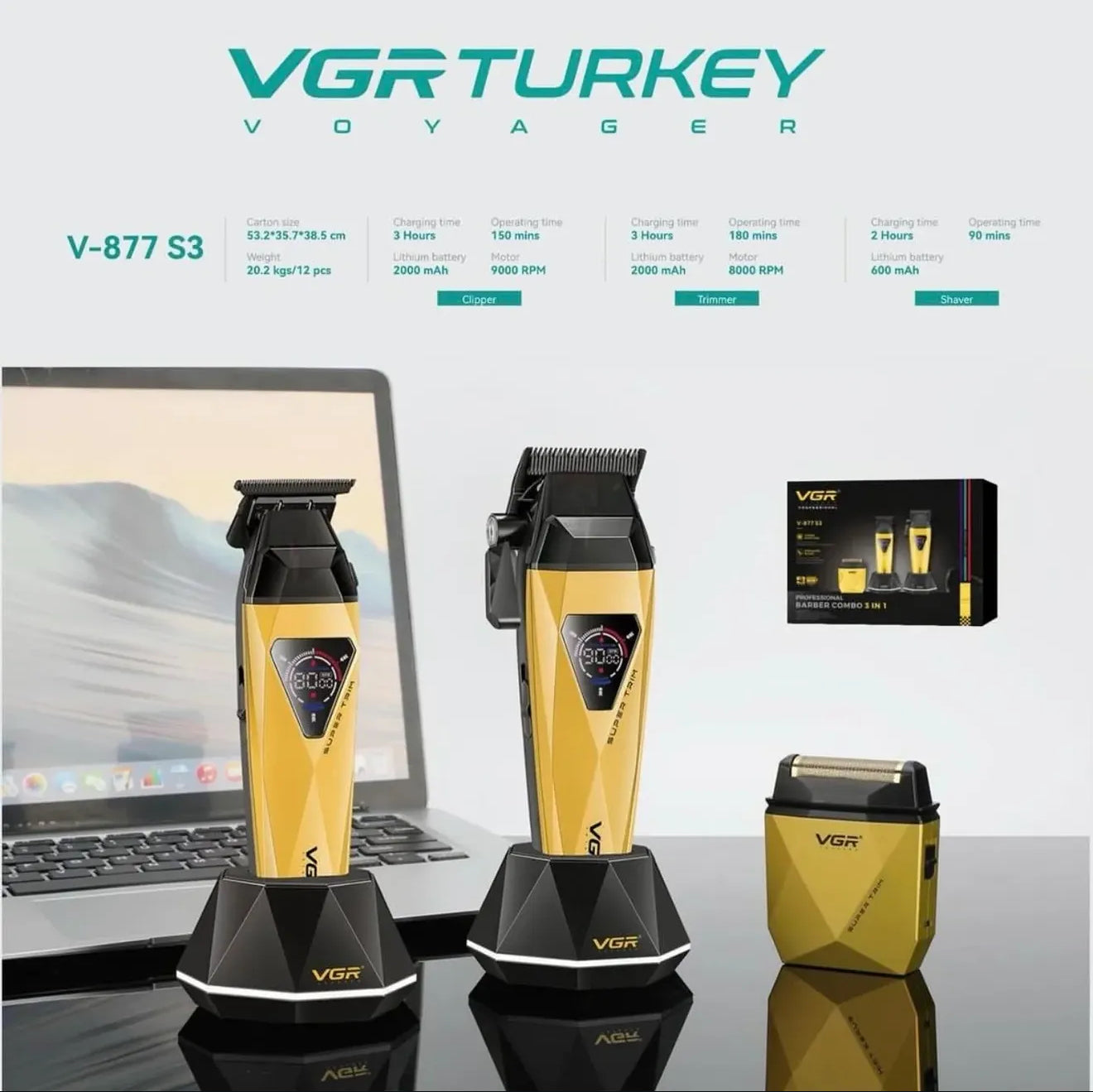 Pack clipper,trimmer,shaver v-877 S3 VGR